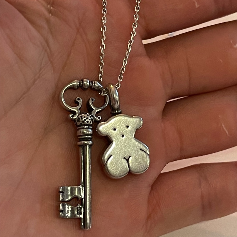 Tous bear pendant silver and chain necklace 925 (no key!)